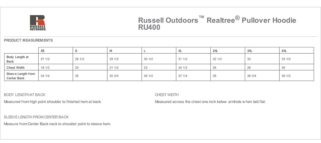Sizing Chart